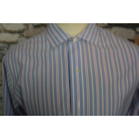 Brooks Brothers Striped Dress Shirt Long Sleeve Button Down Blue Pink Size XL - Picture 4 of 10